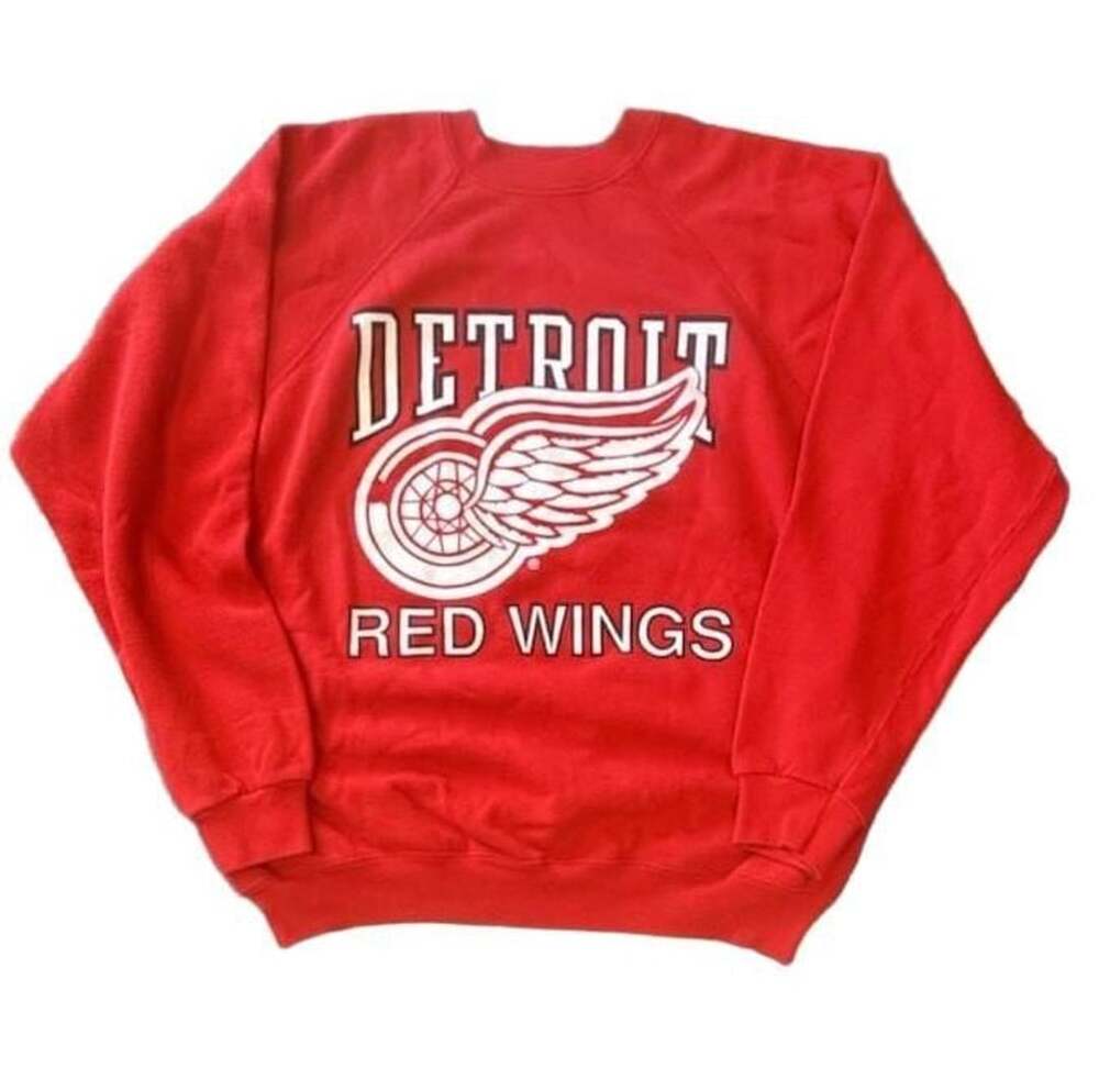 Hanes Detroit Red Wings Sweatshirt Size XL Vintage Red NHL Hockey